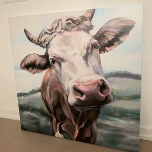 Cow on pasture canvas print